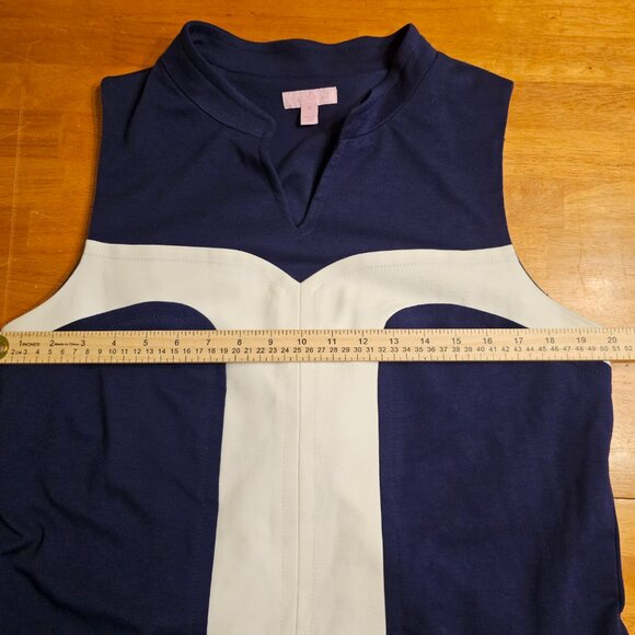 Lilly Pulitzer Beacon Ponte Knit Sheath Dress, Size 14, Blue and White - Picture 4 of 9